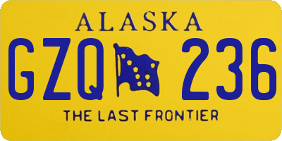AK license plate GZQ236