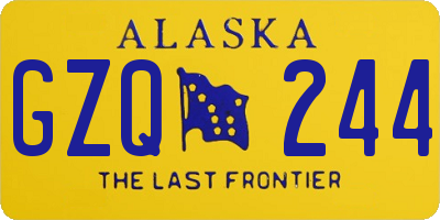 AK license plate GZQ244
