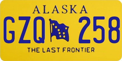 AK license plate GZQ258