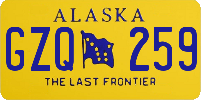 AK license plate GZQ259