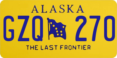 AK license plate GZQ270