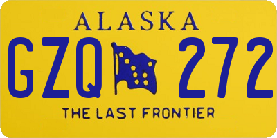 AK license plate GZQ272