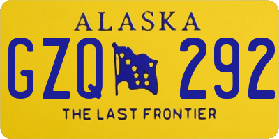 AK license plate GZQ292