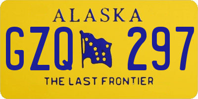 AK license plate GZQ297
