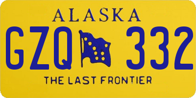 AK license plate GZQ332