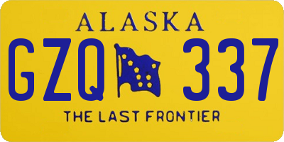 AK license plate GZQ337