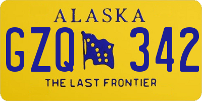AK license plate GZQ342