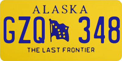 AK license plate GZQ348