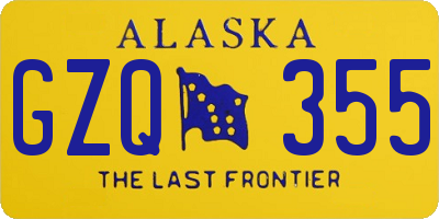 AK license plate GZQ355