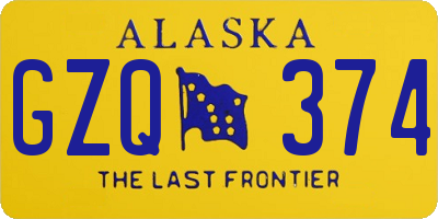 AK license plate GZQ374