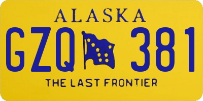 AK license plate GZQ381