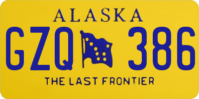 AK license plate GZQ386
