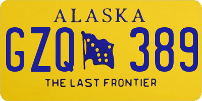 AK license plate GZQ389