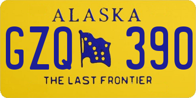 AK license plate GZQ390