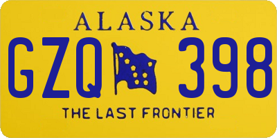 AK license plate GZQ398