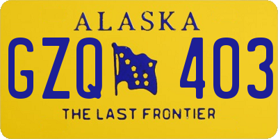 AK license plate GZQ403