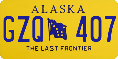 AK license plate GZQ407