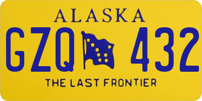 AK license plate GZQ432