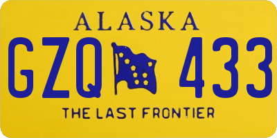 AK license plate GZQ433