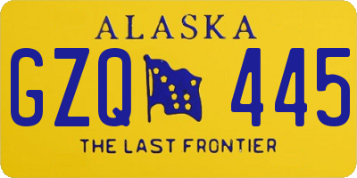 AK license plate GZQ445