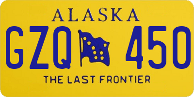 AK license plate GZQ450