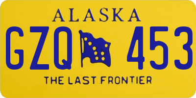 AK license plate GZQ453