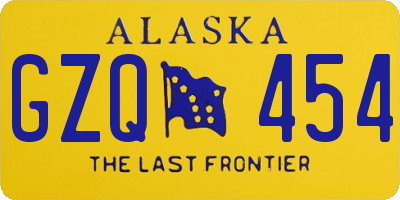 AK license plate GZQ454