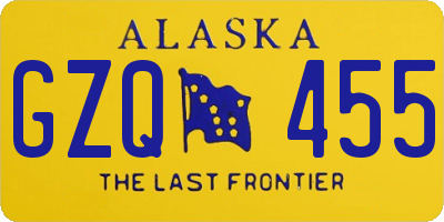 AK license plate GZQ455