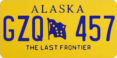 AK license plate GZQ457