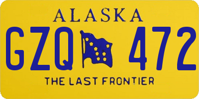 AK license plate GZQ472