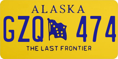 AK license plate GZQ474