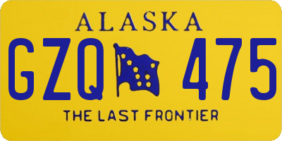 AK license plate GZQ475