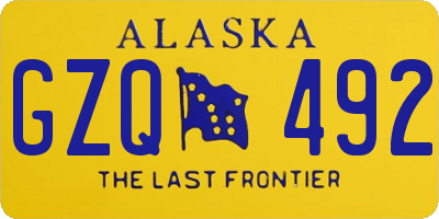 AK license plate GZQ492