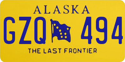 AK license plate GZQ494