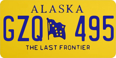 AK license plate GZQ495