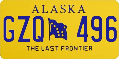 AK license plate GZQ496