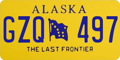 AK license plate GZQ497