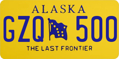 AK license plate GZQ500