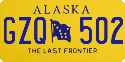 AK license plate GZQ502