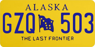 AK license plate GZQ503