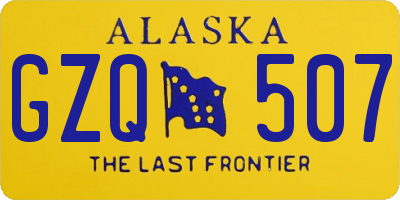 AK license plate GZQ507