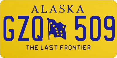 AK license plate GZQ509