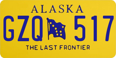 AK license plate GZQ517