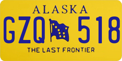 AK license plate GZQ518