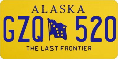 AK license plate GZQ520