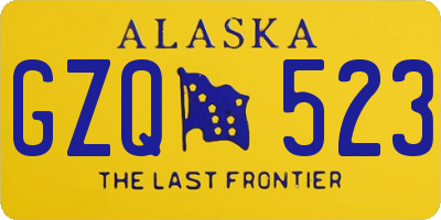 AK license plate GZQ523