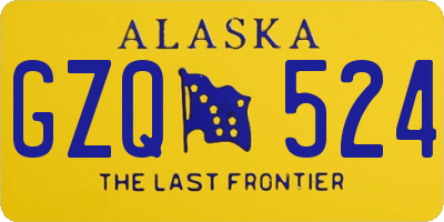 AK license plate GZQ524