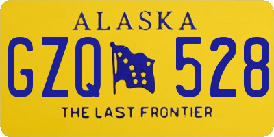 AK license plate GZQ528