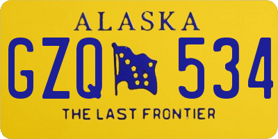 AK license plate GZQ534