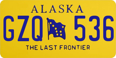 AK license plate GZQ536